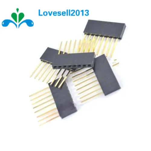 

10pcs 8 Pin Single Row Stackable Shield Female Header 2.54mm Pitch for Arduino