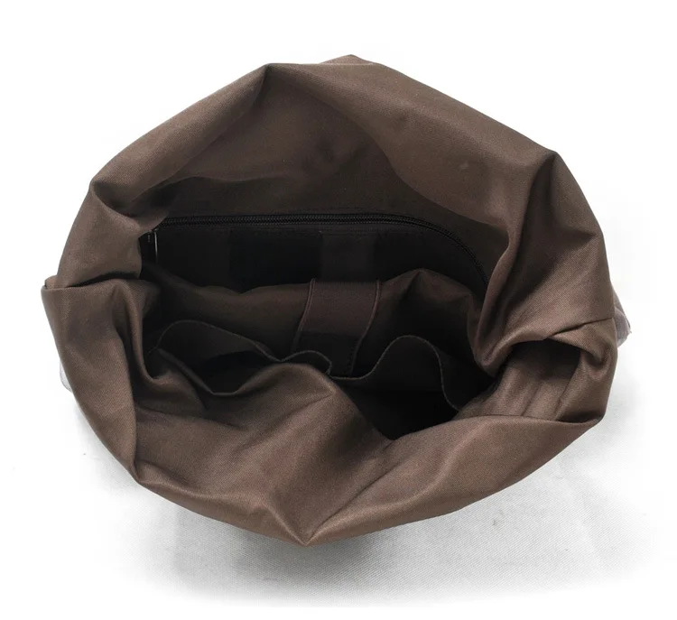 OPEN-UP SHOW OF BACKPACK of Woosir Waterproof Waxed Canvas Roll Top Backpack