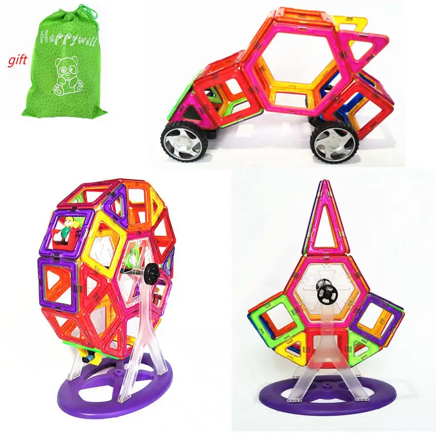 

Happywill 57Pcs/set Magnetic Building Block 3D Blocks DIY Kids Toys Educational Model Building Kits Magnetic bricks Toy