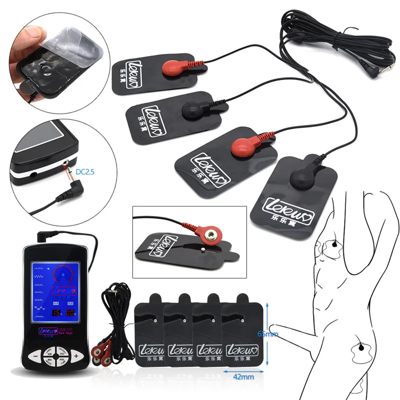  Electro Shock Anal Plug Penis Plug Cock Rings Massage Pad Nipple Clamps Medical Themed Toys For Men