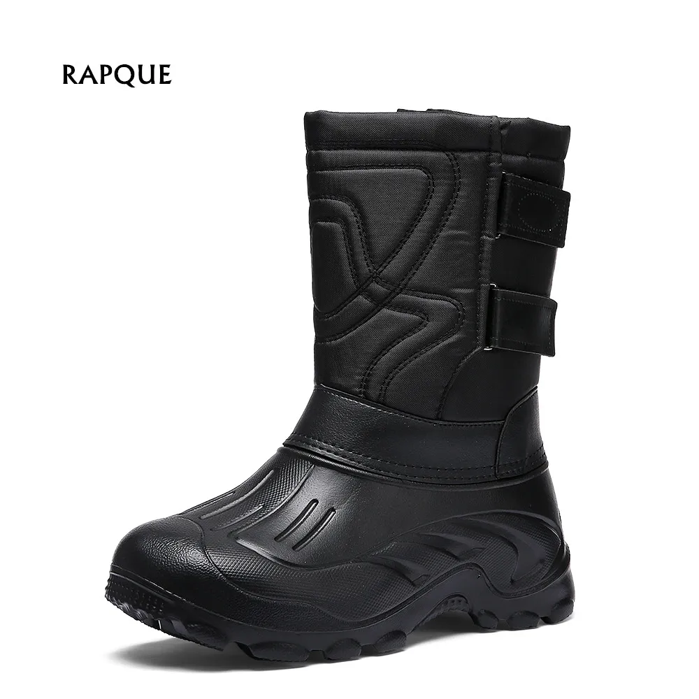 

Snow boots men snowshoes safety shoes winter footwear for mens rain boots work boots male hook&loop mid calf big size antiskid