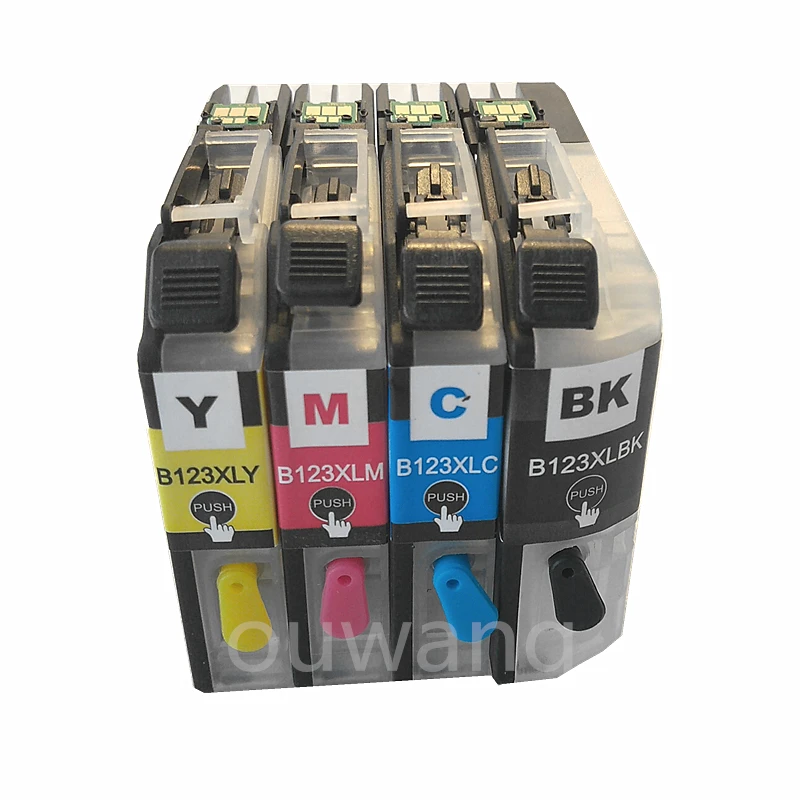 Многоразовый 4PK LC123BKCMY Совместимый картридж чип MFC J4410DW/MFC J4510DW/J4610DW/MFC J4710DW/MFC J2510