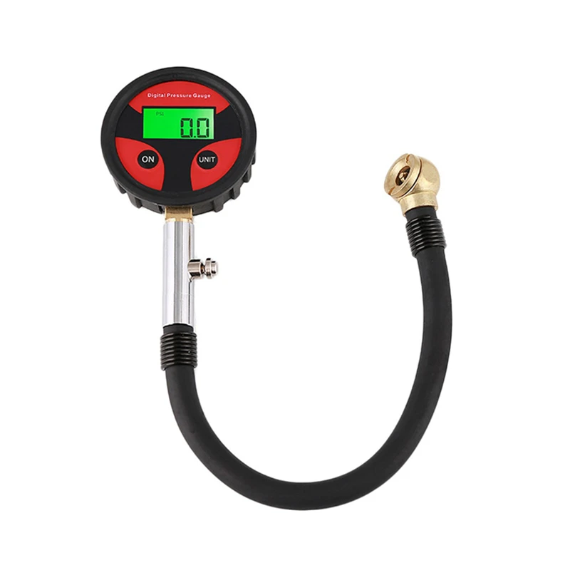 

0-200PSI Instrument Ball Head Universal Tire LCD Digital Pressure Gauge Internal Have Battery Cycle Car Truck 4 Units Available