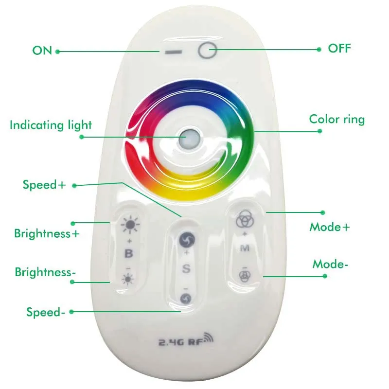 2,4G светодиодный контроллер беспроводной RGB RGBW Пульт дистанционного управления с настенным кронштейном