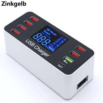 

Multi-port USB Charger with LCD Screen Quick Charge QC 3.0 USB Charging Port Desktop Multi Port Smart USB Type C Charger Station