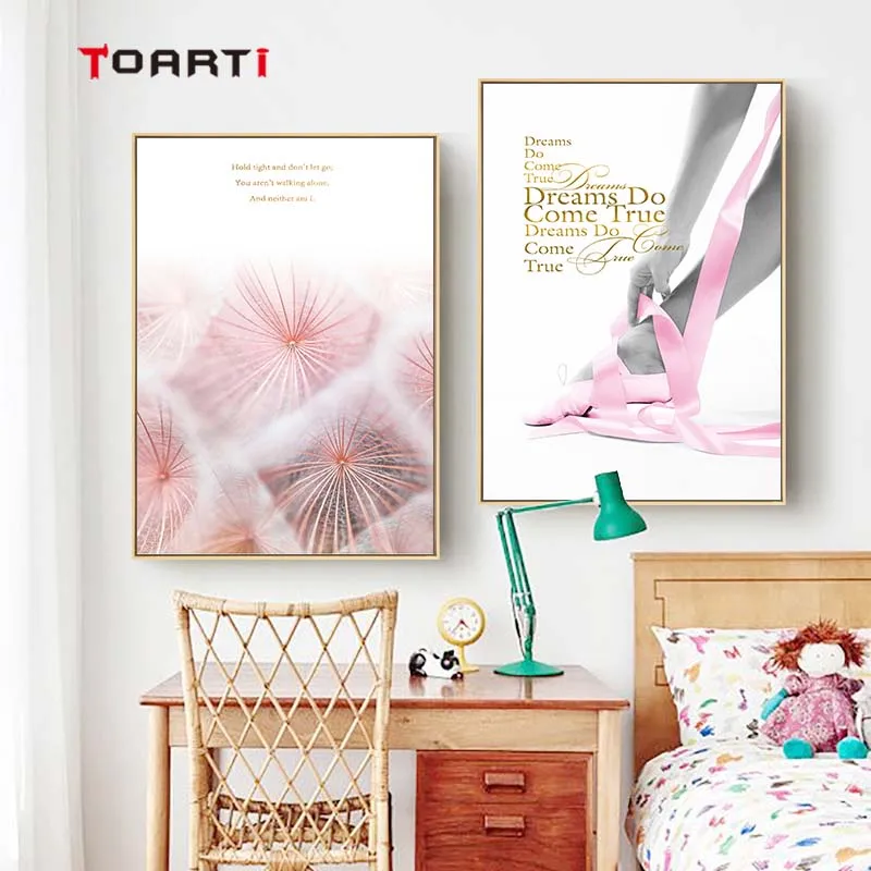 Nordic Posters Prints Motivational Quotes Canvas Painting Dream Come True Letters Modern Art Pictures For Living Room Home Decor (1)