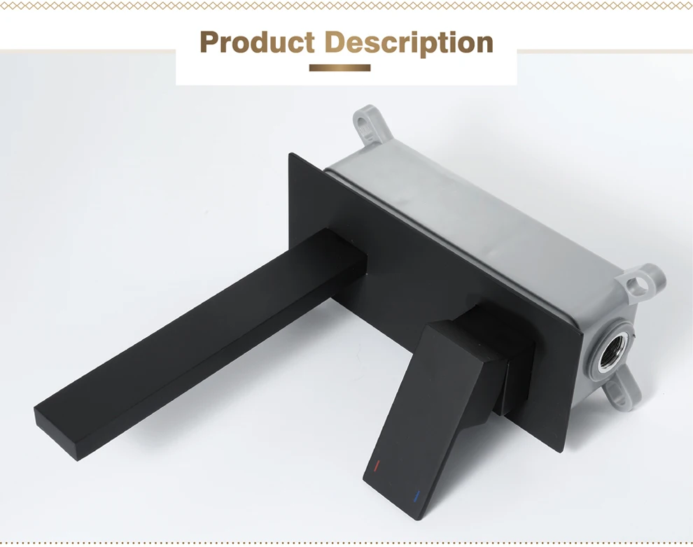 Скрытые туалете кран настенный меди горячей и холодной Черный квадрат вентиль бассейна прямые продажи с фабрики
