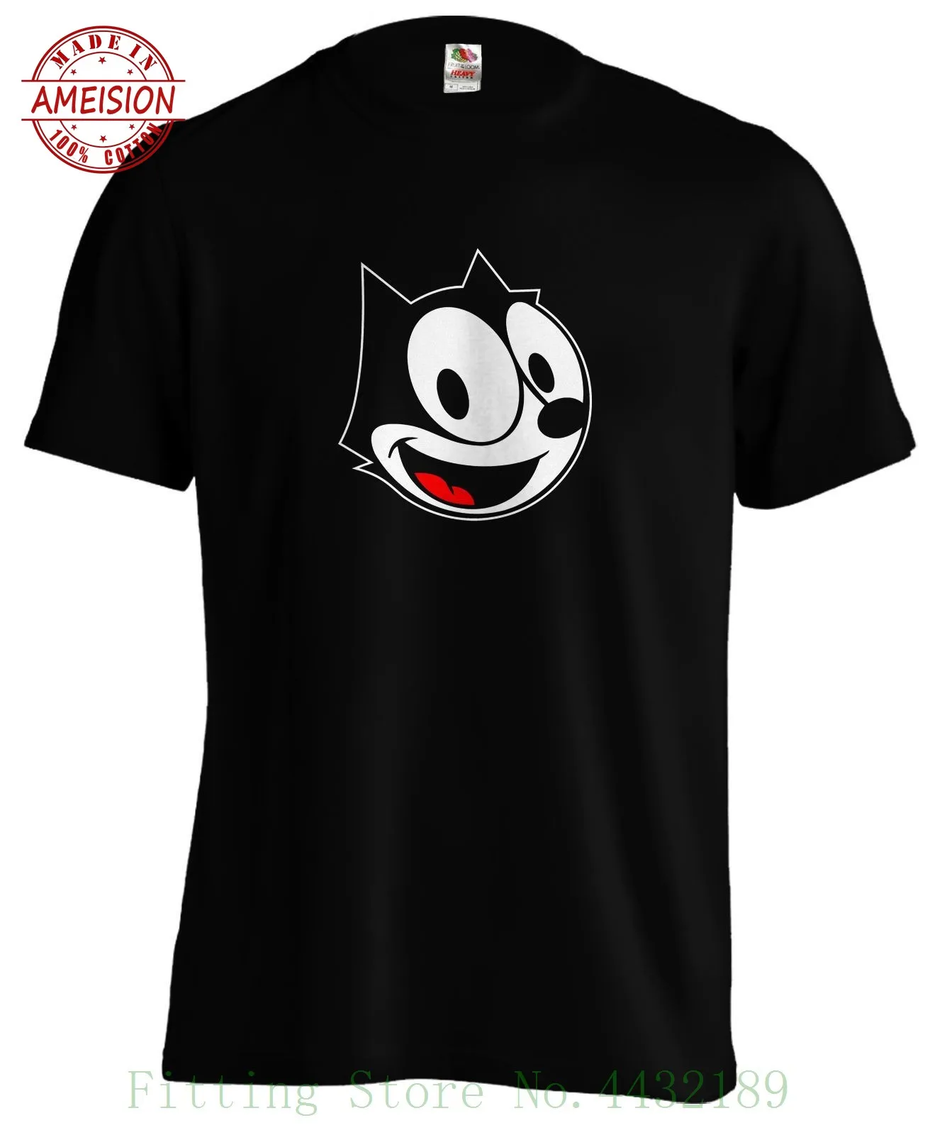 Plain Felix The Cat Bd Dessin Anime Retro Vintage T Shirt T Shirt Hip Hop Novelty T Shirts Men's Brand Clothing
