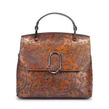 Новая женская сумка из натуральной кожи, Известный дизайнерский бренд, женская сумка через плечо, роскошные тисненые сумки-мессенджеры, ретро тоут