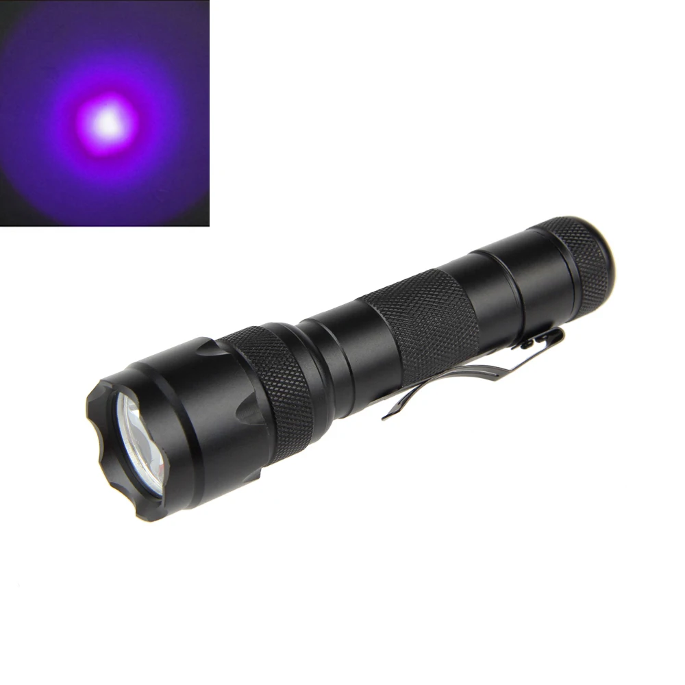 

WF-502B UV Flashlight Ultra Violet Q5 LED Tactical Torch Mini Detection Light Only Lamp No Battery