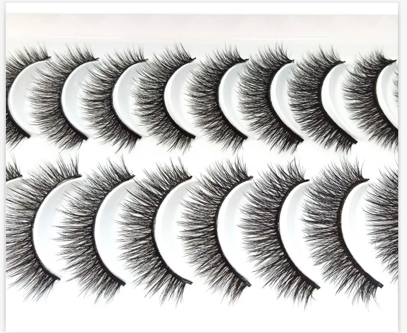 HBZGTLAD 1/5/10pairs Real Mink Eyelashes 3D Natural False Eyelashes 3d Mink Lashes Soft Eyelash Extension Makeup Kit Cilios - Color: 103