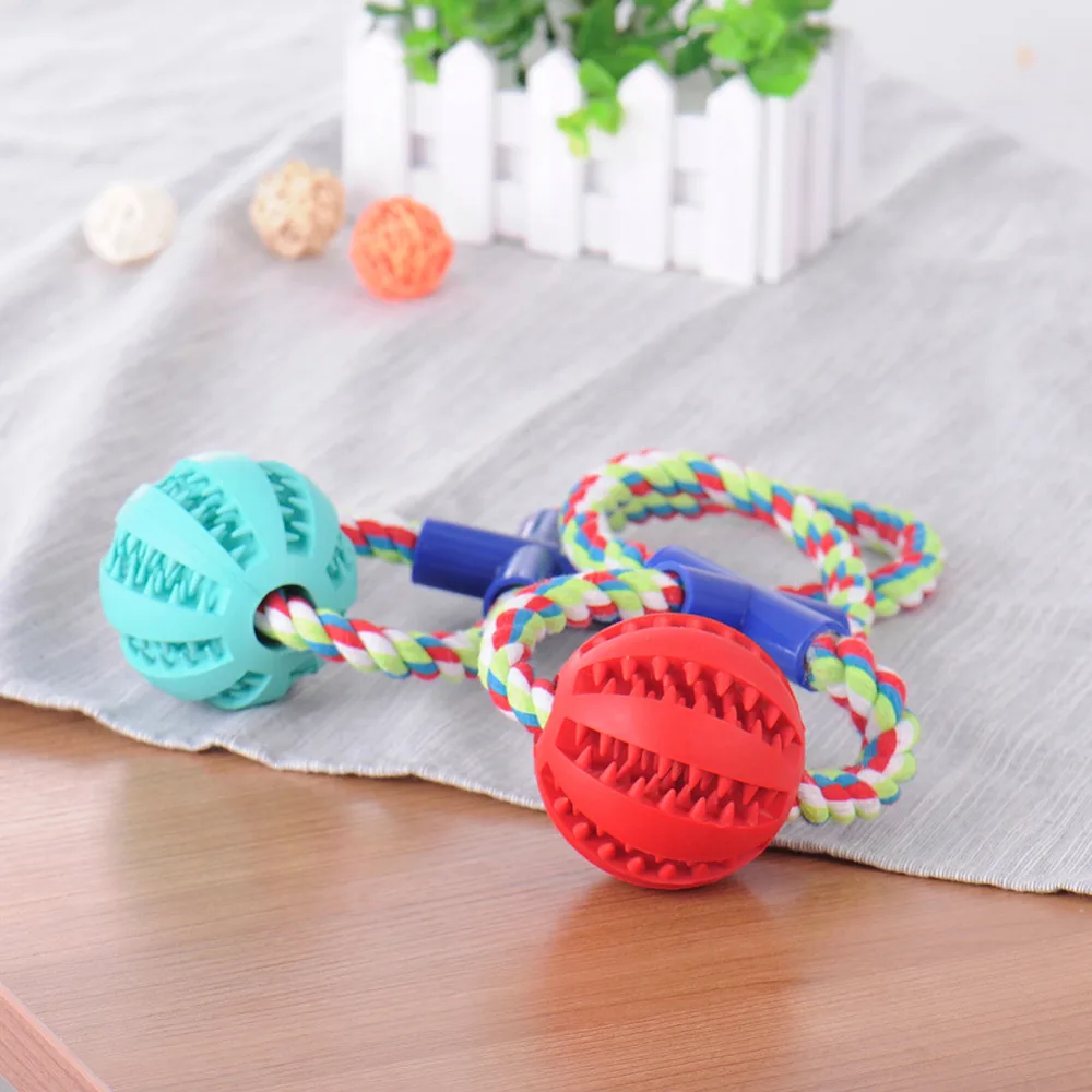 Cat резиновая игрушка для собаки стока Еда мячик, игрушка для животных головоломки устойчив к прокусыванию с веревкой 2 Цвет 1 шт домашних животных