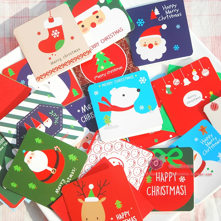 24 компл./лот смешивать стили 24 шт. карты+ 24 шт. конверт мини рождественские открытки подарок записи карт для художественного оформления ногтей, ручная работа карты