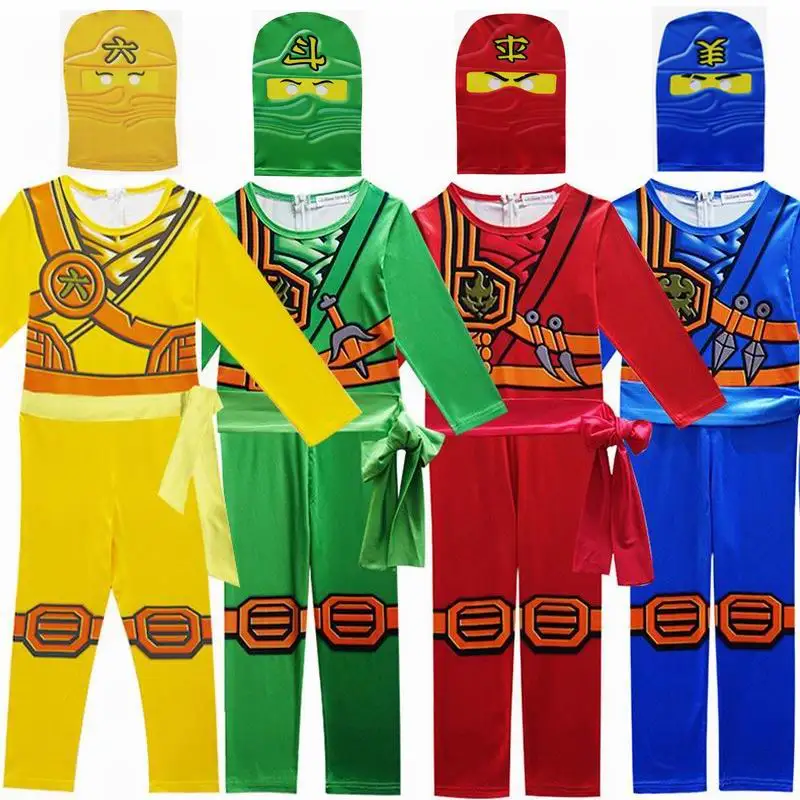 

LEGO NINJAGO Advanced Latest Role Playing Costume Boys and Girls Jumpsuit Set Halloween Christmas Party Ninja Superhero Set