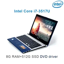 P8-17 black 8G RAM 512G SSD i7 3517u 15.6 gaming laptop DVD driver keyboard and OS language available for choose"