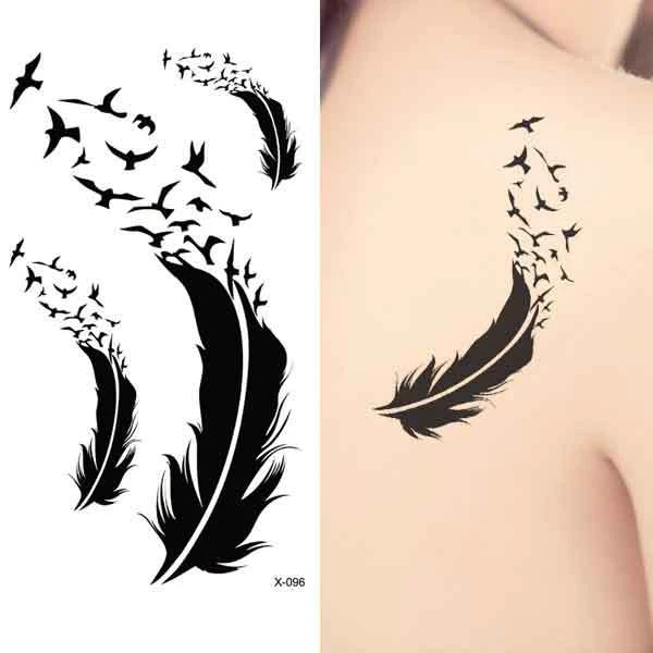 Waterproof Temporary Tattoo Small Black Fresh Goose Feather Design Stickers Wholesale Can Be Custom Made X 096 Tattoo Small Waterproof Temporary Tattoostemporary Tattoo Aliexpress