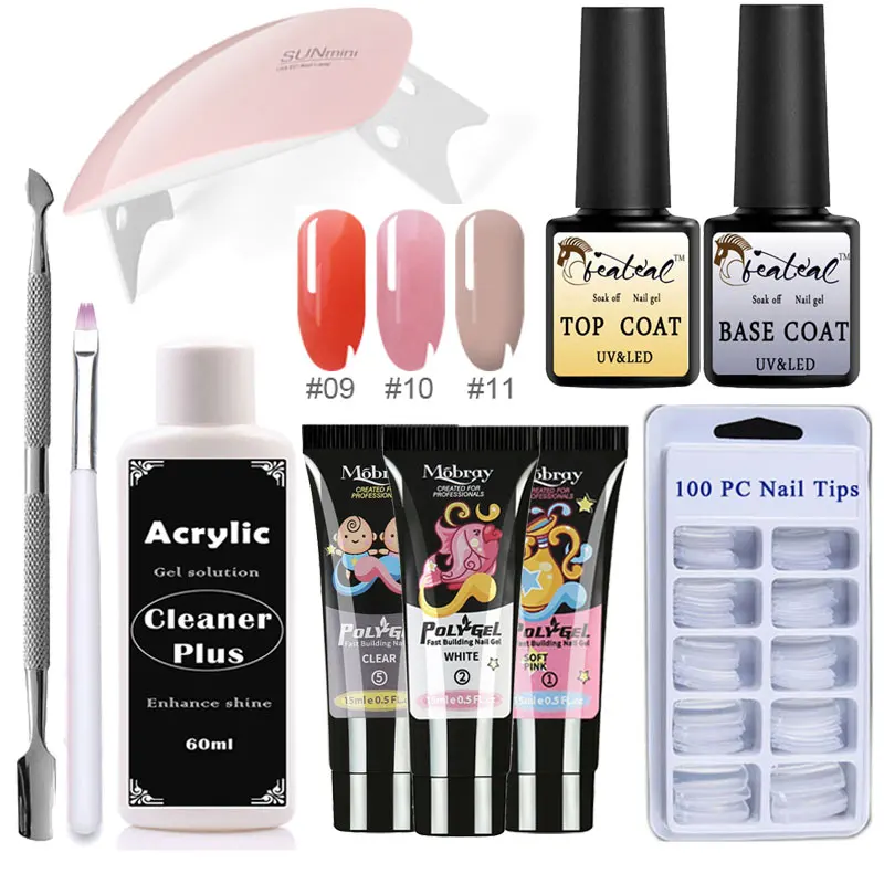 

Beateal Nail Art Home Decor Poly Gel Set UV Polygel Fast Dry Nail Art Tools Design Pro Long Natural Nail Jelly Gel Polish