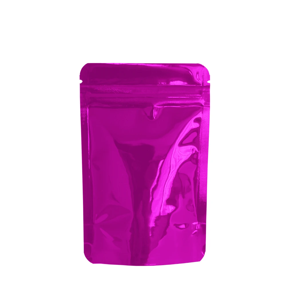 

8.5*13cm Doypack Purple Zip Lock Aluminum Foil Packing Storage Bag Heat Sealable Stand Up Zipper Ziplcok Packaging Foil Bags