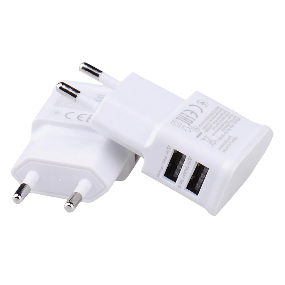 2017 5V 2.0A EU Plug Double USB Universal mobile phone charger Wall AC