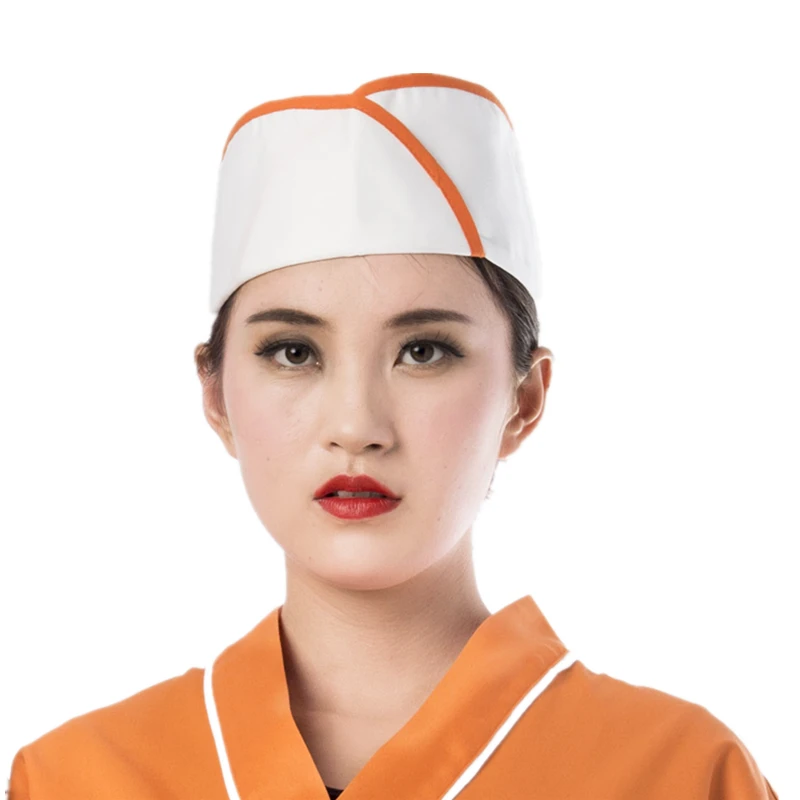 1pc Japanese Chef Tie Back Cap Restaurant Kitchen Fast Food Hat Breathable 