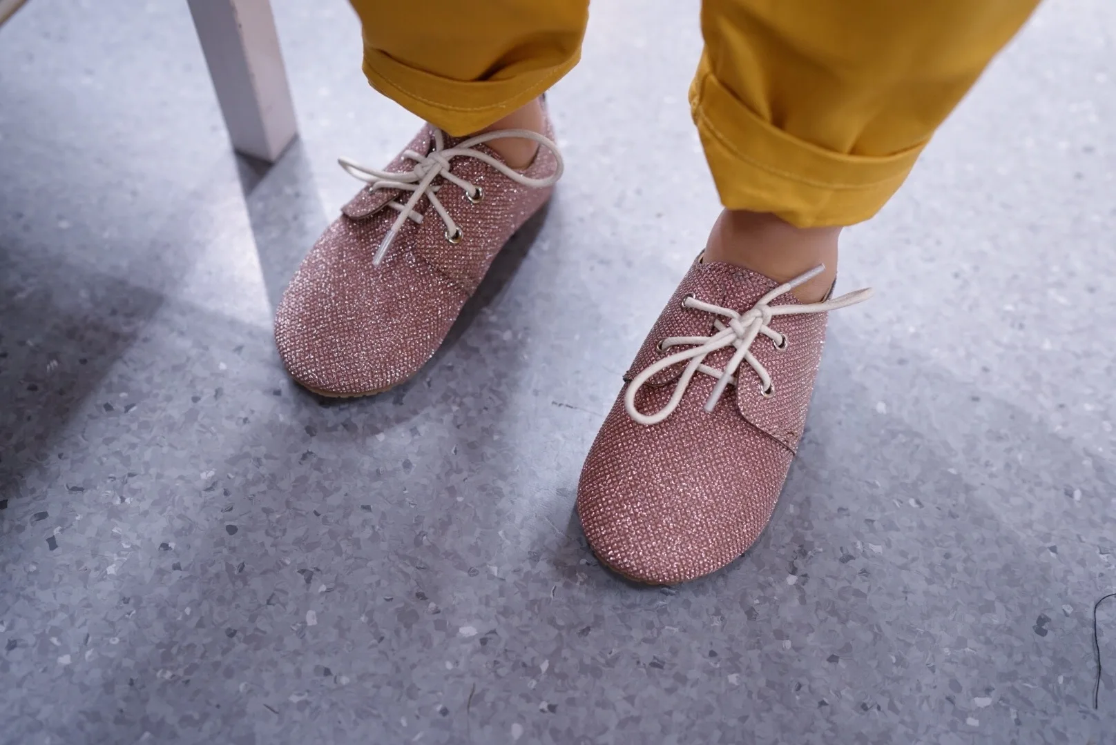 Littlesummer/детская обувь из блестящего материала с кристаллами; нескользящая обувь для маленьких мальчиков; Детская школьная обувь; повседневная обувь для девочек - Цвет: Золотой