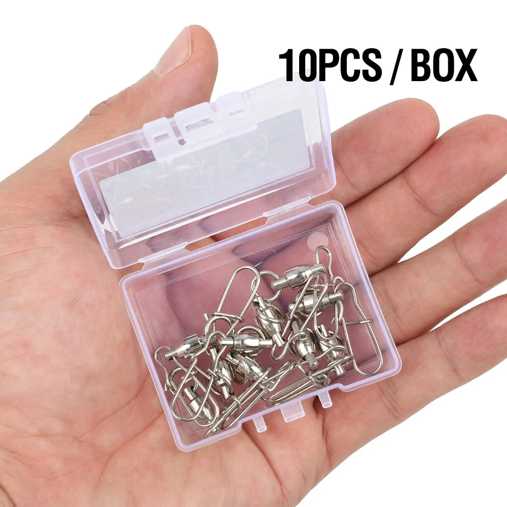 10 PCS DONQL 10/20/50 шт рыболовные Вертлюги разъем карабин 0#6# сильный шариковый подшипник Вращающийся шарнир ссылка рыболовные принадлежности - Цвет: 10 PCS