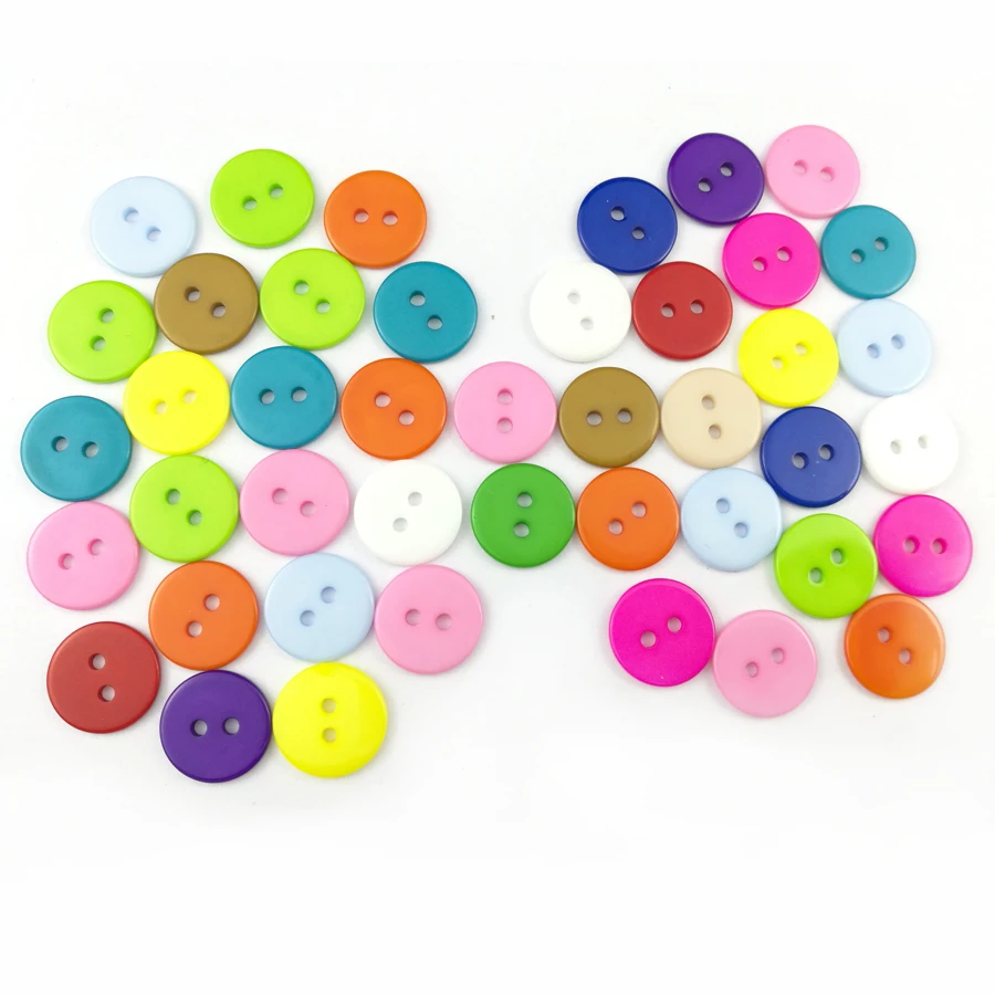 50Pcs 15mm Fashion Candy Colors Resin Button For Craft Bulk Buttons