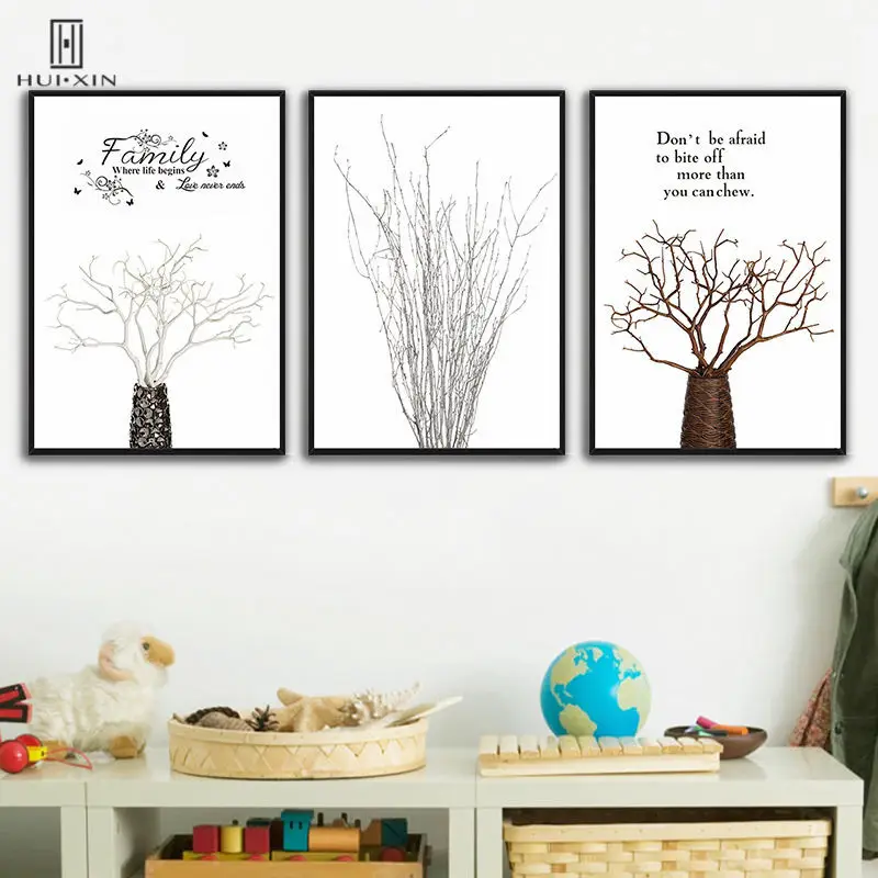 Abstract Style Dead Tree Branches Wall Art Print Decorative Canvas