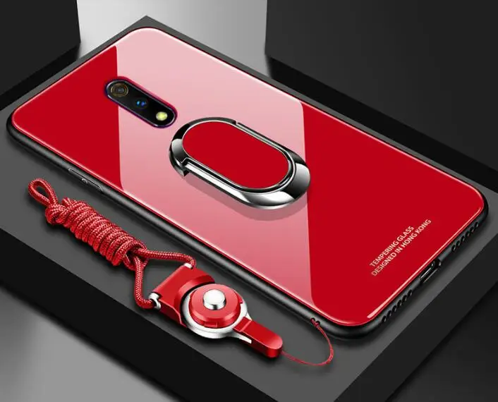 Для realme x/realme x lite стеклянная задняя крышка, мягкий край чехол для смартфона