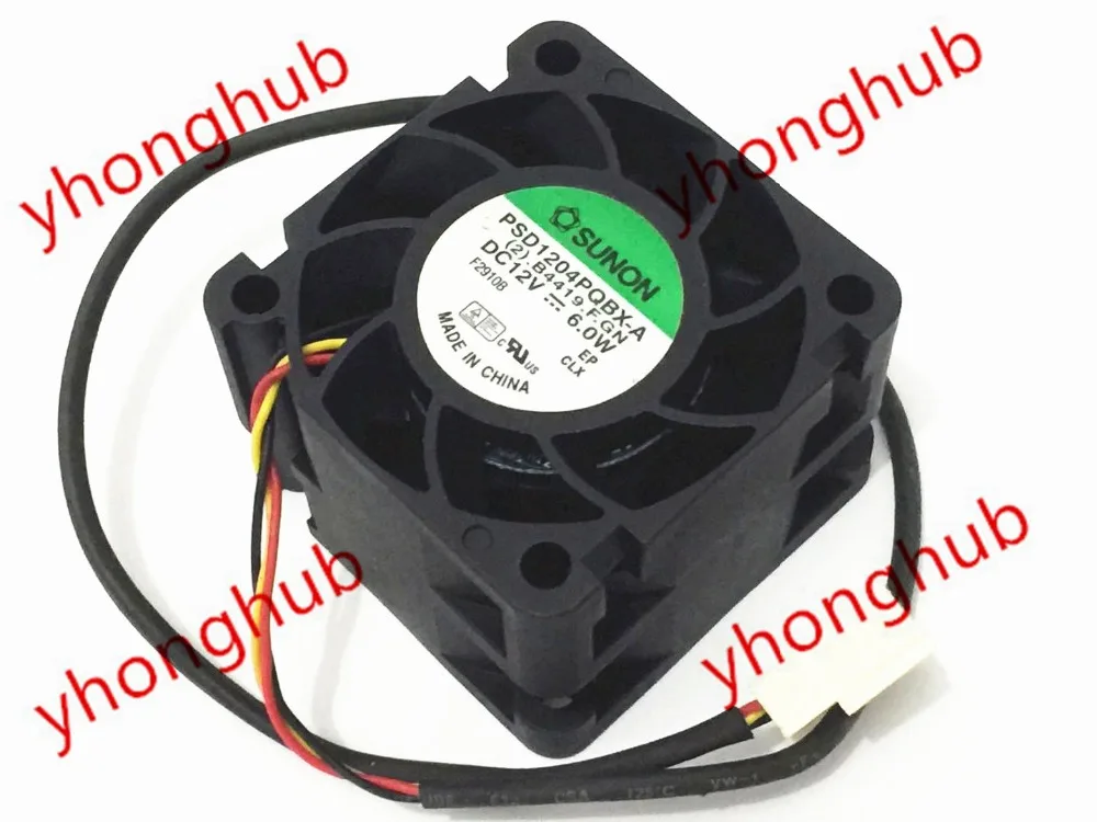 SUNON PSD1204PQBX A (2).B4419.F.GN DC 12V 6ВТ 3 жильный 40x40x28 мм Сервер вентилятор охлаждения|square