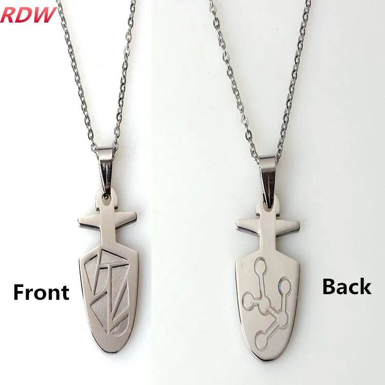 

Doctor Who Original Series Pewter TARDIS KEY PENDANT w/ 20" Chain Stainless Steel Logo Necklace