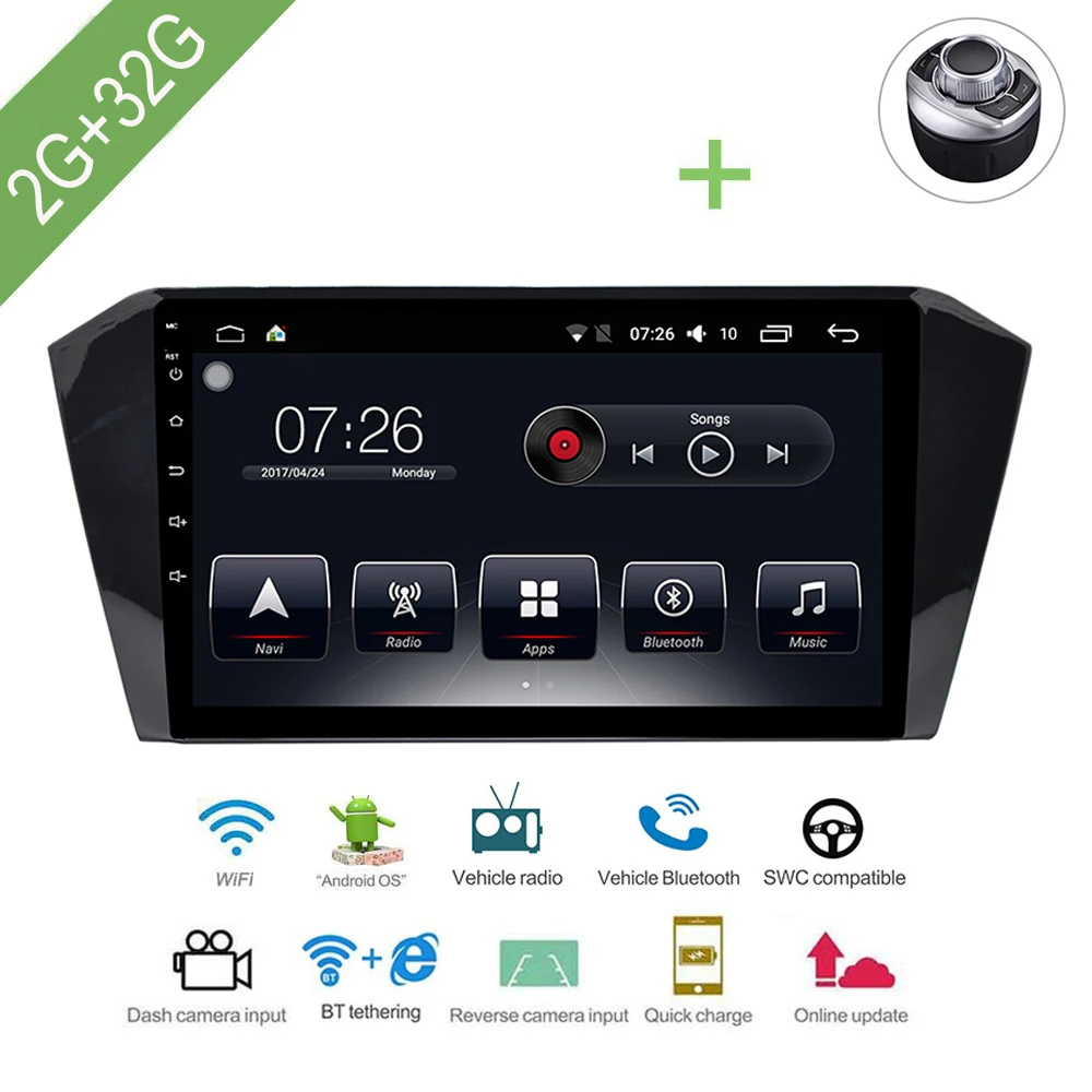 

Car Multimedia player 1 Din Android 7.1 Car DVD For VW/Volkswagen Magotan /Passat B8 10.1" 2G/32G touch screen car Radio GPS