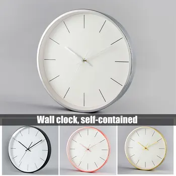 

Wall Clock Minimalist European Style Round Portable Modern for Home Bedroom Office HG99