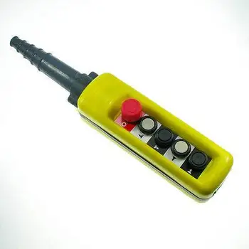 

ABS 2 Speed Hoist Crane 4 Pushbutton Pendant Control Station With Emergency Stop 3A IP65