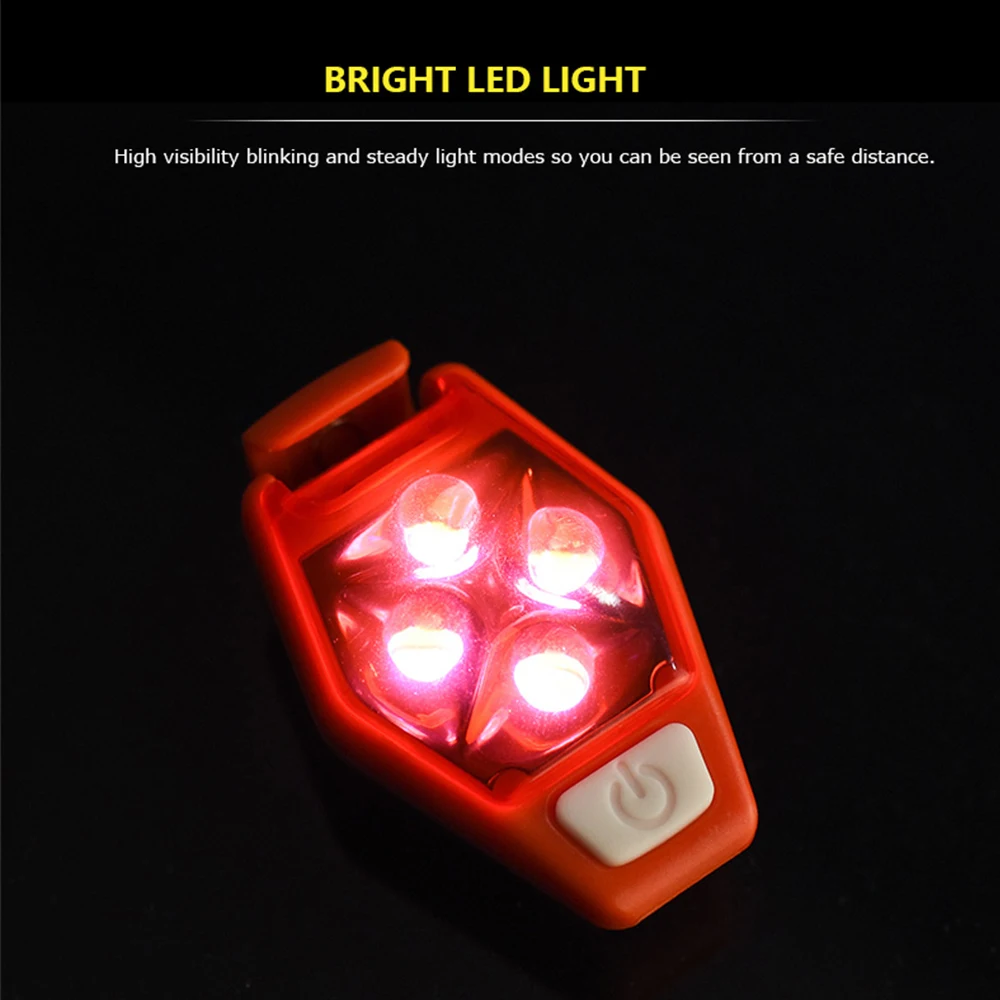 Excellent IPX4 Waterproof bicycle light Night cycing Jogger Running LED Safety Light With Clip Strobe Lamp Bicycle Warning Light 9