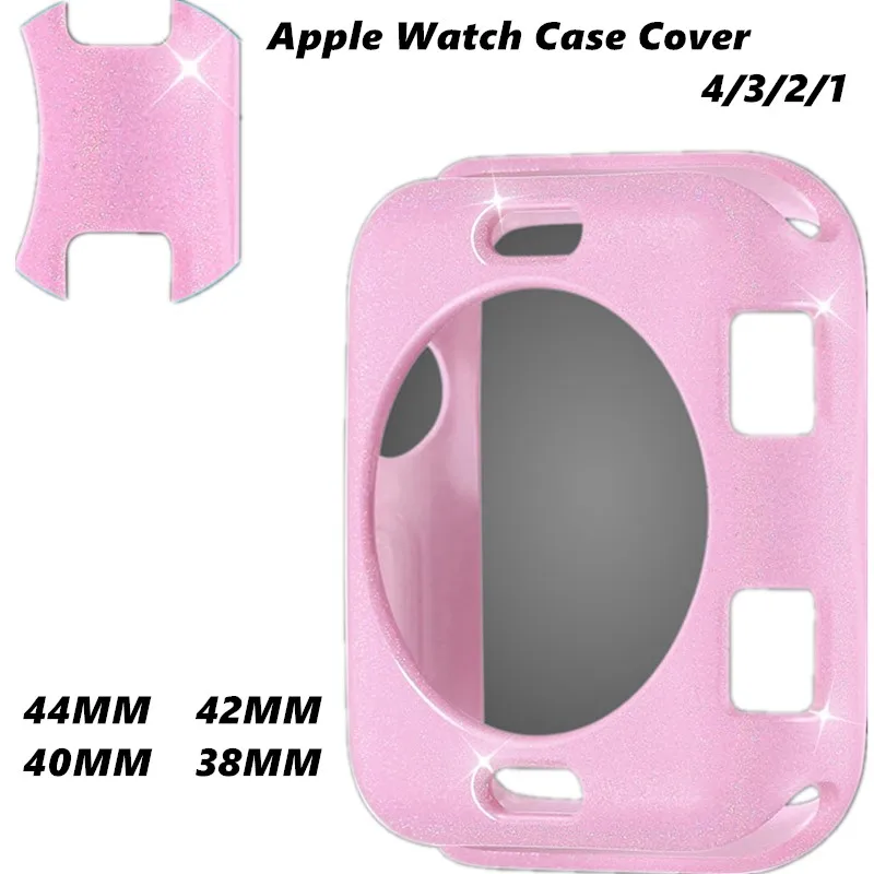 

TPU Glitter Watch Case Cover For Apple Watch Series 4/3/2/1 Flash Protection Cover Colorful Case Bumper For Iwatch 38/40/42/44mm