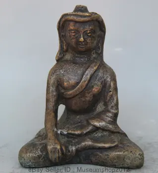 

Tibet Tibetan Buddhism Purple Bronze Seat Shakyamuni Amitabha Buddha Statue