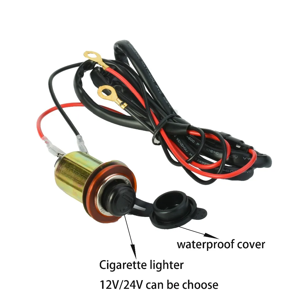 DC12V/24 V автомобильный прикуриватель автомобиля/мотоцикл изменение мощность Прикуриватель разъем и предохранитель& провод