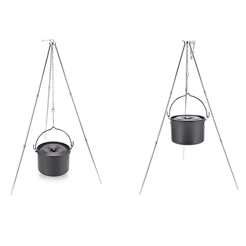as shown Открытый Кемпинг пикника варочный штатив прочный подвесной горшок Lampstand алюминиевый сплав пикника Сделать огонь Bonfire подвесной штатив - Цвет: as shown