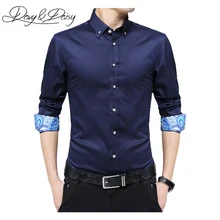DAVYDAISY Высококачественная Мужская рубашка, зауженные официальные цельный браслет с принтом, деловые мужские рубашки с длинными рукавами, мужские рубашки Camisa DS-078