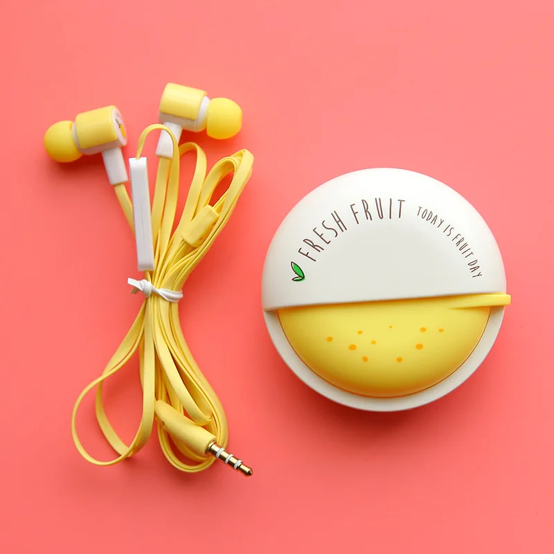 Cute Fruit Candy Colorful Earphones 3 5mm in ear Earbuds with Microphone for iPhone Samsung Xiaomi