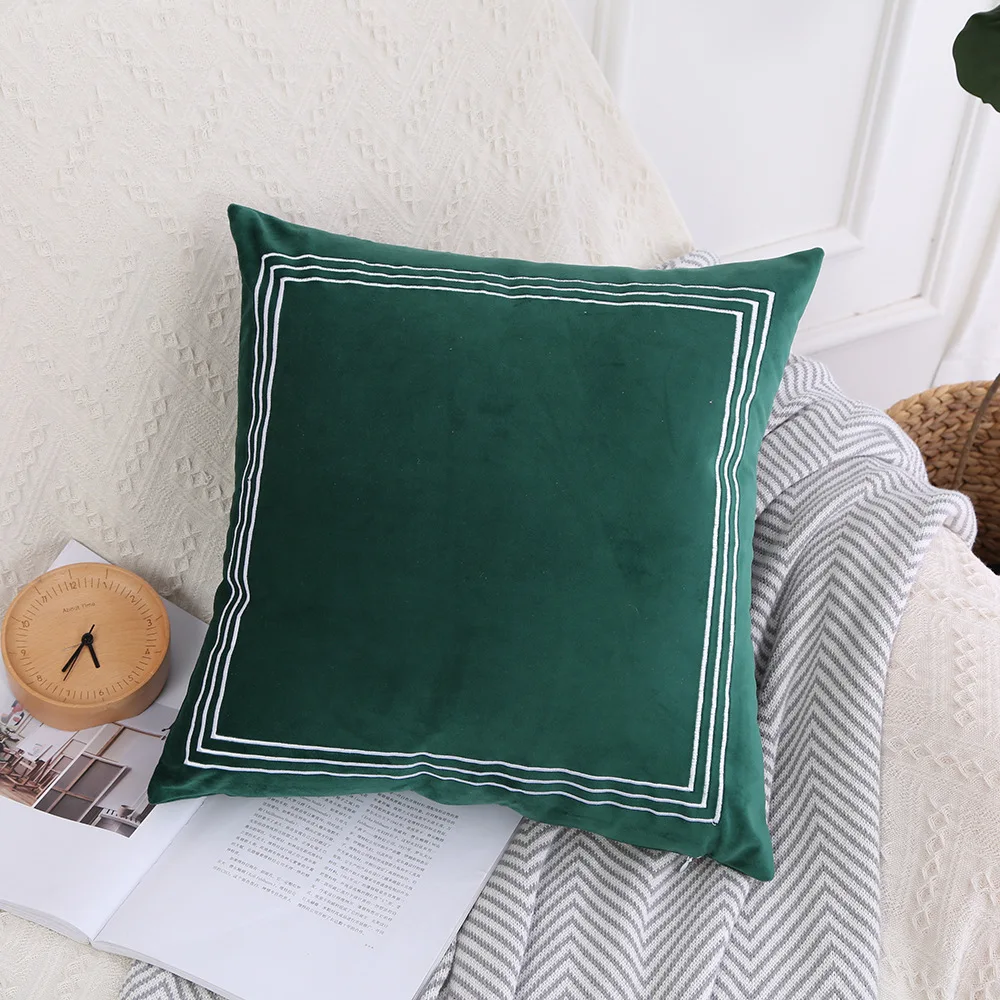 Solid color light luxury lattice wind pillow set of Dutch cashmere solid color sofa decorative cushion cover Pillow Cover