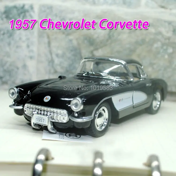 lizensiert 1957 Chevrolet Corvette Pink Modellauto Auto Maßstab 1:34 