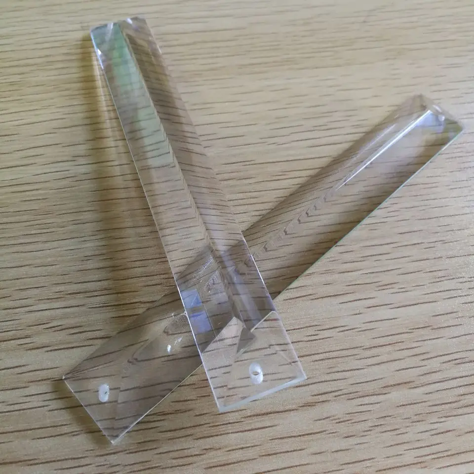 chandelier glass parts 22x150mm 10pieces Clear replacement in 2 holes