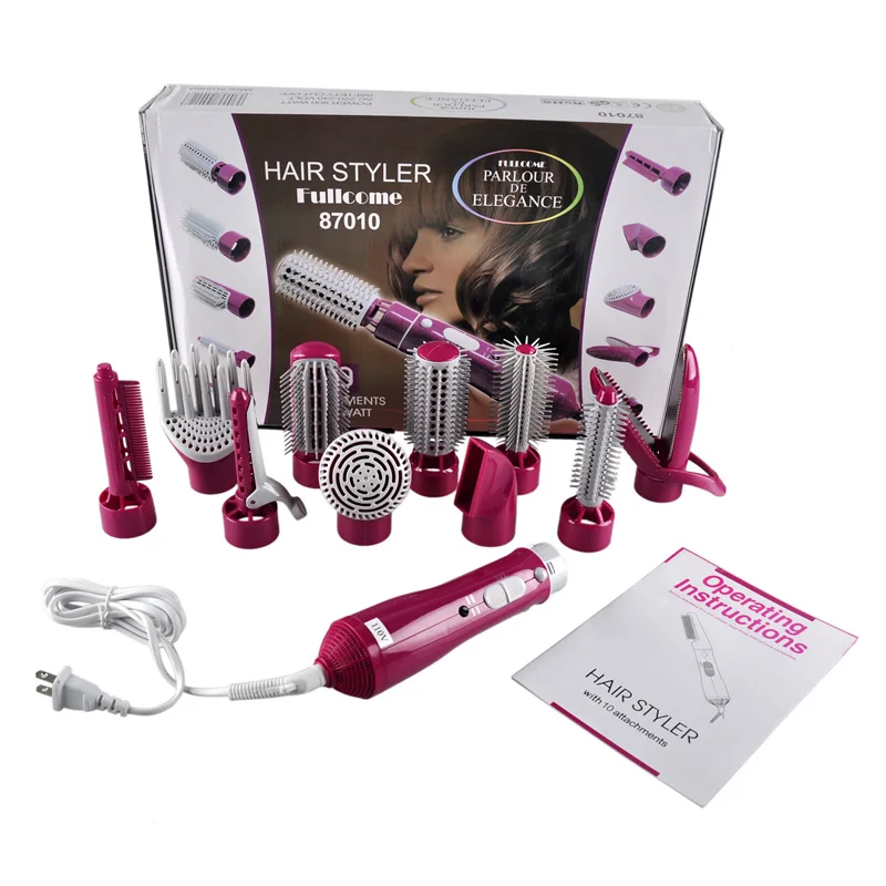 

10in1 110v-220v power Multifunctional Hair curlers styling tools hair sticks kinkiness hair dryer machine comb hairdressing tool