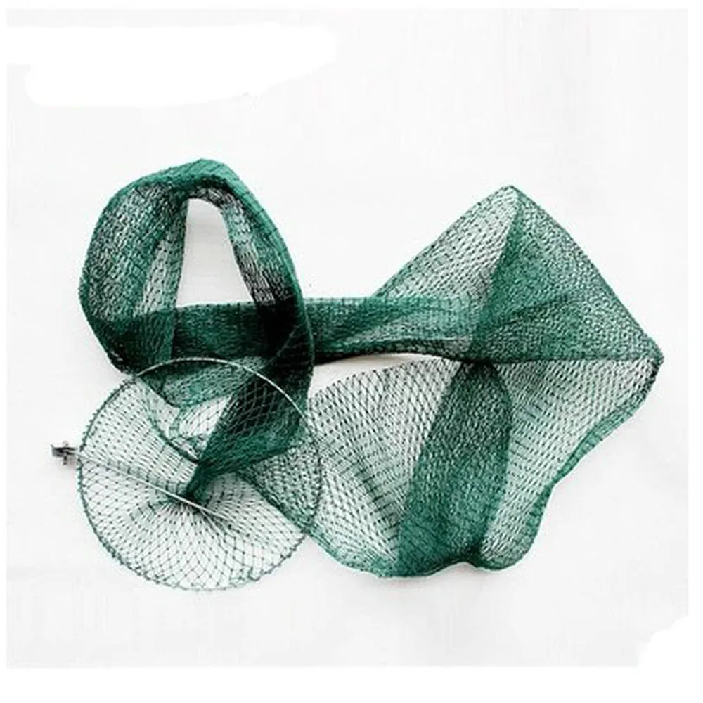 Folding 1.4 meters fishing net nylon wire fish care net bag fishing