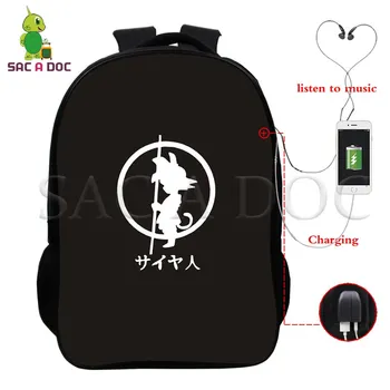 

Dragon Ball Multifunction Backpack Super Saiyan Goku USB Charging Laptop Backpack for Teenagers School Bags Travel Rucksack