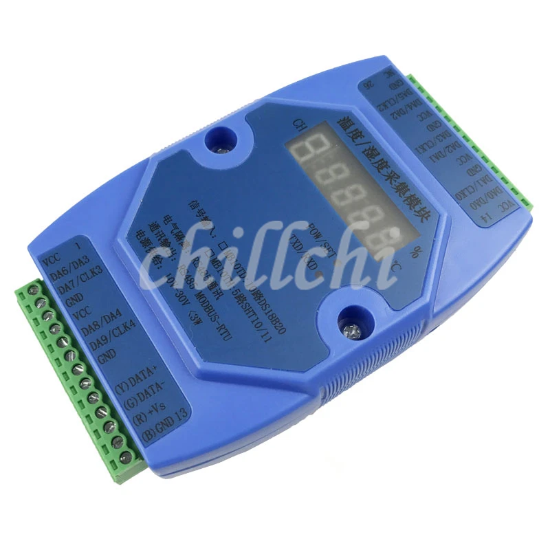 

DS18B20 10 multi-channel temperature acquisition module Modbus RTU RS485