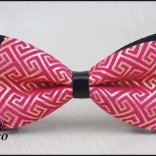 1 шт./лот) Китайский стильный галстук-бабочка/атлас и полиэстер/Золотой геометрический узор сетки/мужской и женский красный галстук-бабочка