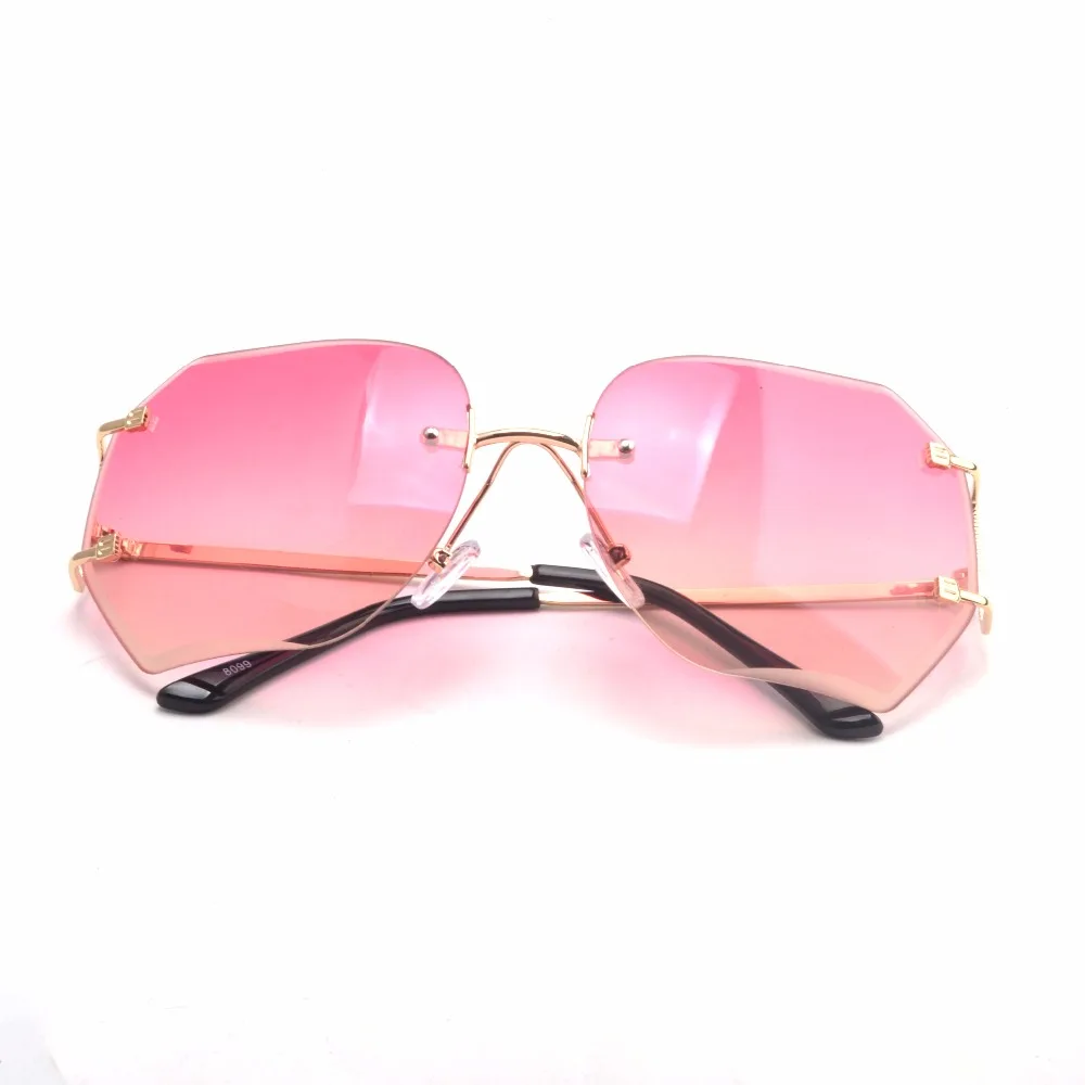 

Fashion star style fashion gradient women's rimless sunglasses vintage big frame glasses NX